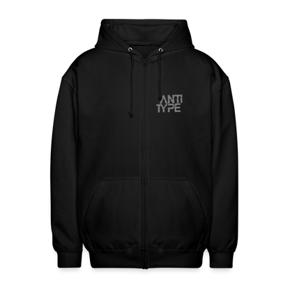 Logo grey - Unisex Hooded Jacket - black